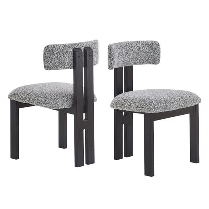 US Local Upholstered Armless Dining Chairs With Metal Legs  Set Of 2
