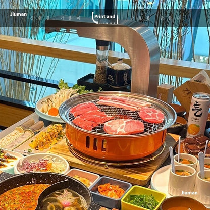 Household Carbon Commercial Round Barbecue Oven