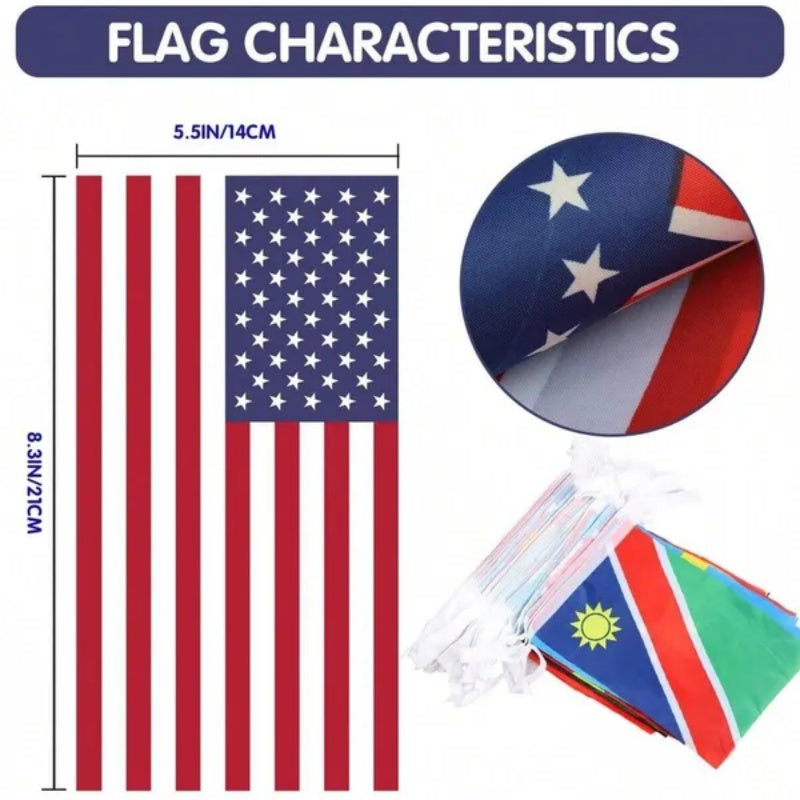 US Local Countries String Flag International Bunting Banners World Flag Banner Decoration For Festivals Sports Clubs Bars Celebrations Party Decorations Mother's Day Graduation