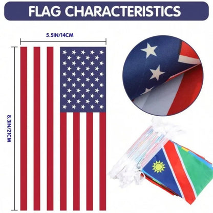 US Local Countries String Flag International Bunting Banners World Flag Banner Decoration For Festivals Sports Clubs Bars Celebrations Party Decorations Mother's Day Graduation