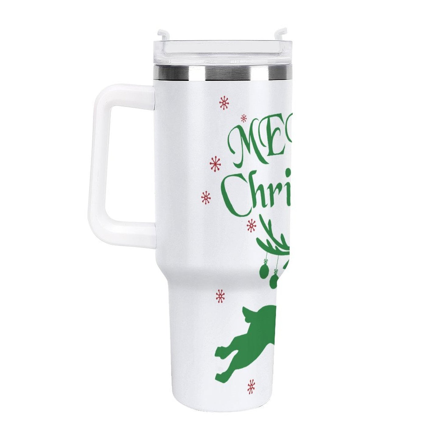 POD US Local 40oz Large Capacity Car Cup, Christmas Deer Snow Red Green