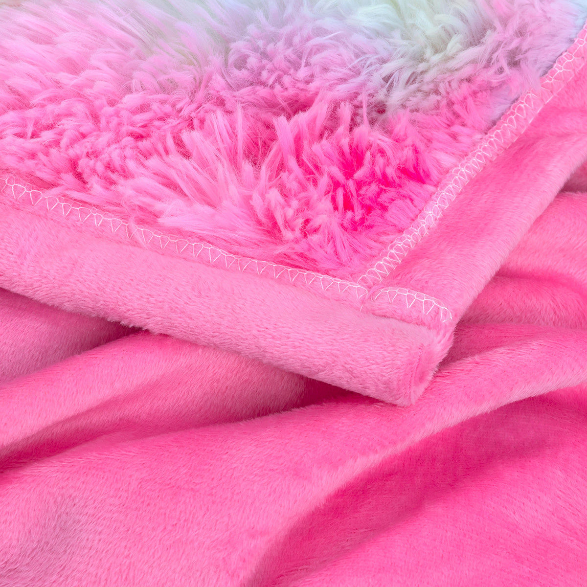 US Local 1 Piece Shaggy Blanket Plush Faux Fur Blanket For Bed Sofa Ultra Soft Luxury Sherpa Blanket Rainbow Colorful  Blanket