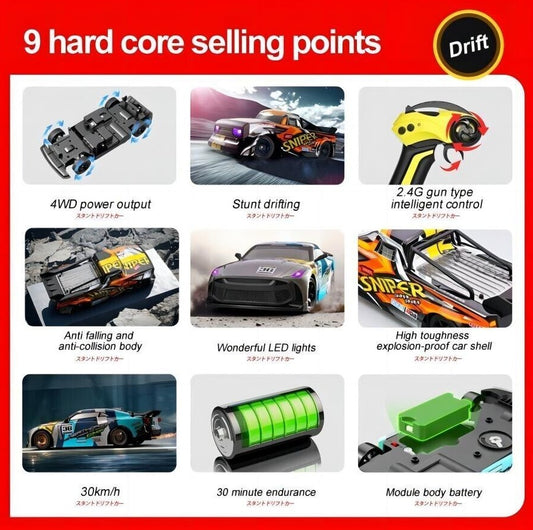 US Local 1 16 4WD Racing Car 30KM H High Speed Car 2.4G Remote Control Drift Car Truck US