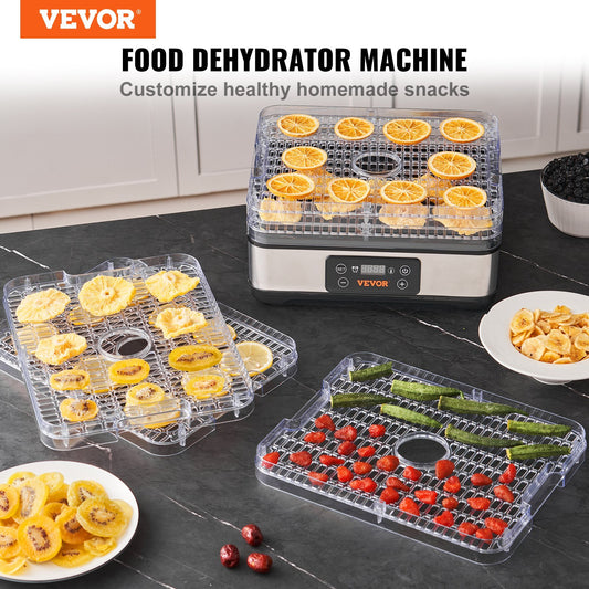 US Local Food Dehydrator Machine, 5-Tray Fruit Dehydrator, 300W Electric Food Dryer Digital Adjustable Timer & Temperature For Jerky, Herb, Meat, Beef, Fruit, Dog Treats And Vegetables, ETL Listed