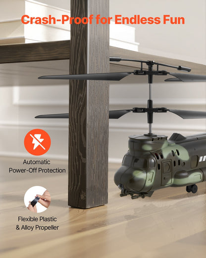US Local RC Helicopter 3.5 Channel Military Transport Mini Aircraft Toy For Kids Present
