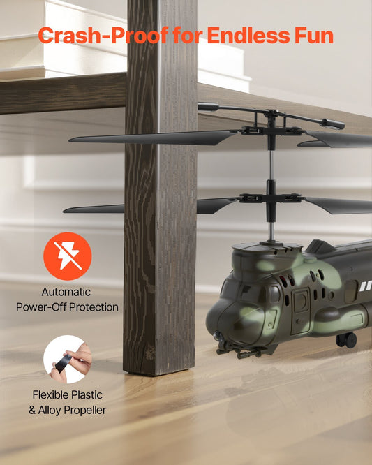 US Local RC Helicopter 3.5 Channel Military Transport Mini Aircraft Toy For Kids Present