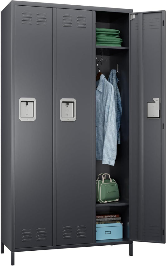 US Local 15 Doors Metal Lockers For Employees For Offices School Gyms Home,Assembly Required,Dark Gray