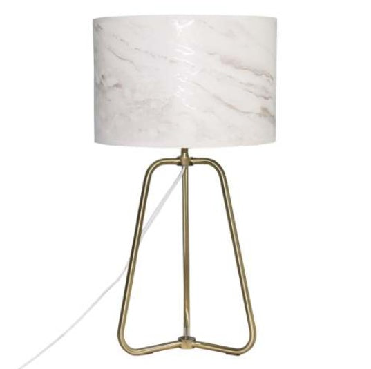 US Local New Design Small Modern Stylish Desk Lamp In Stock In The United States, Easy To Install, Optima Marble Lampshade Table Lamp - Bronze 110V Metal Online Shift Switch, Used For Bedside Table Lamp