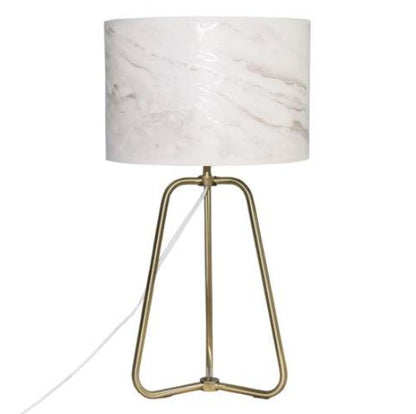 US Local New Design Small Modern Stylish Desk Lamp In Stock In The United States, Easy To Install, Optima Marble Lampshade Table Lamp - Bronze 110V Metal Online Shift Switch, Used For Bedside Table Lamp