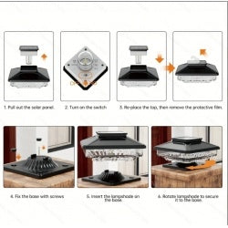 US Local 6 Pack Outdoor Post Cap Lights Cold White IP65 Waterproof For Deck Fence Post Patio Decoration