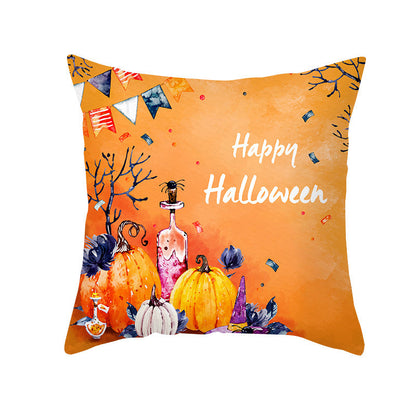 40 Style Halloween Pillowcase Pumpkin Letter Fly Velvet Pillow Cushion Cover