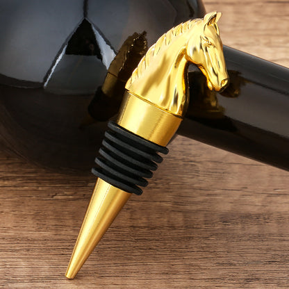 US Local Luxury Horse Head Wine Bottle Stopper Animal-shaped Wine Stopper For Preserving Red Wine, A Kitchen Storage Gift, A Birthday Gift For Universal Wine Preservation Supplies.