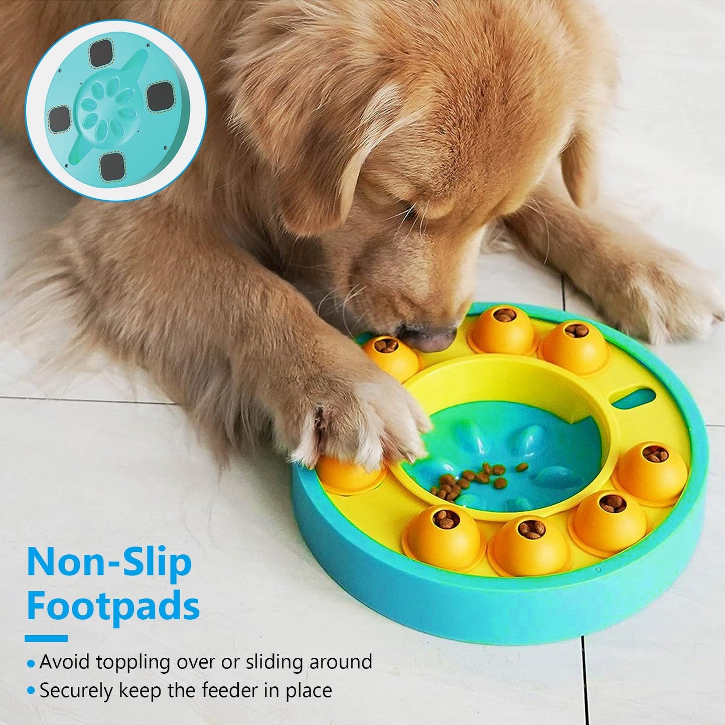 US Local 1Pc Dog Puzzle Food Feeder Slow Feeding Bowl Interactive Toy Dog Treat Dispensing Toy For IQ Training Mental Enrichment For Small Medium Large Dog Cat