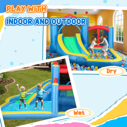 US Local Inflatable Water Slide Bounce House w/ 550W Blower