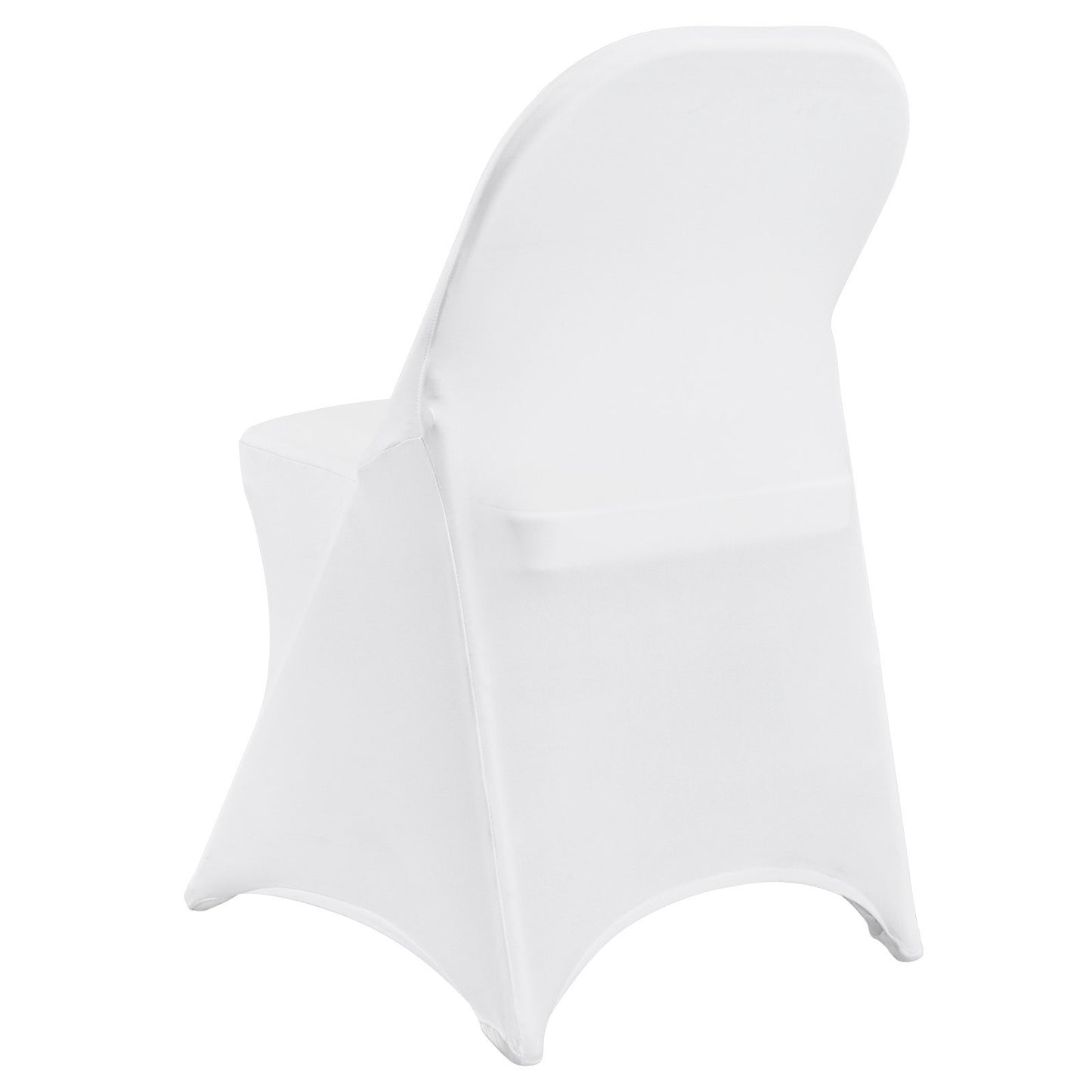 US Local VEVOR White Stretch Spandex Chair Covers - 12 PCS, Folding Kitchen Chairs Cover, Universal Washable Slipcovers Protector, Removable Chair Seat Covers, For Wedding Party Dining Room Banquet Event
