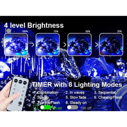 US Local 9.8 6.5FT Christmas Mesh Net Light,360 LED Net Light With 8 Modes Remote,Connectable Net String Christmas Lights For Garden