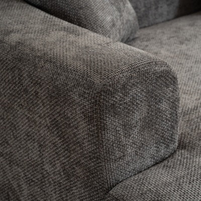 US Local Modern Style Curved Sofa, Soft Corduroy Sofa With 3 Pillows, Living Room Milky White Ultra Smooth Curved Fabric Sofa