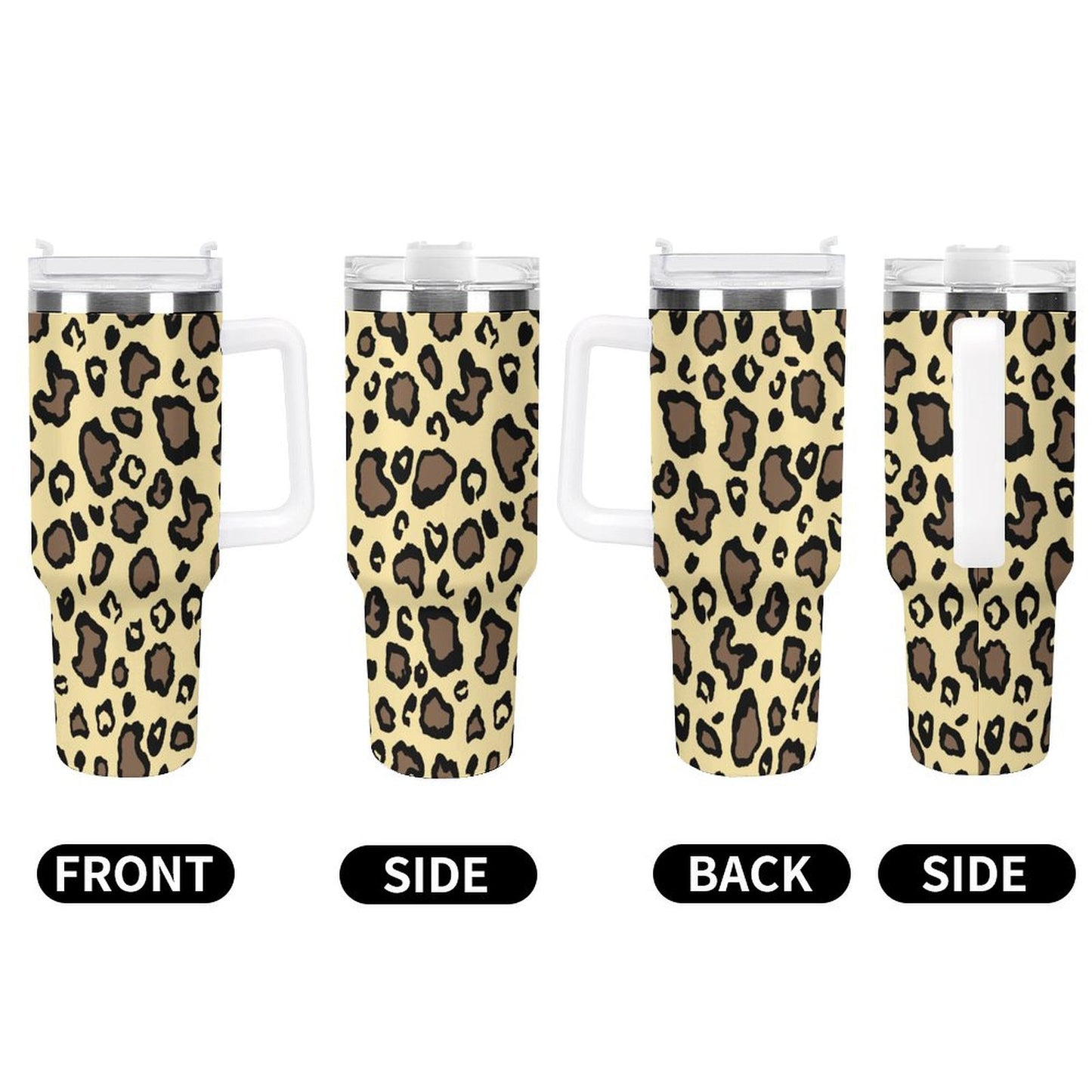 PHDT00479 POD US Local Tumbler 40 oz Large Capacity Car Cup Yellow Leopard