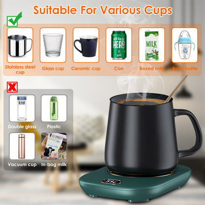 US Local 3 Color Options 1Pc Electric Coffee Mug Warmer For Desk Auto Shut Off USB Tea Milk Beverage Cup Heater Heating Plate For Office Home 3 Temperature Setting