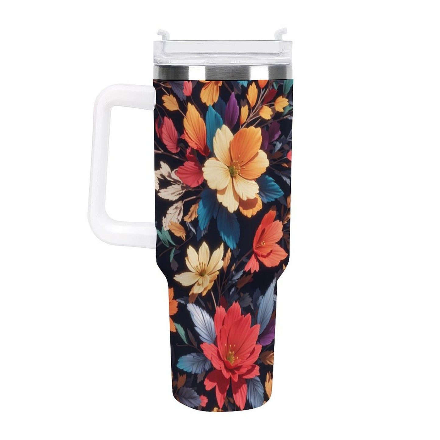 PHDT00222 POD US Local Tumbler 40 oz Large Capacity Car Cup 3D, Stereoscopic, Flower