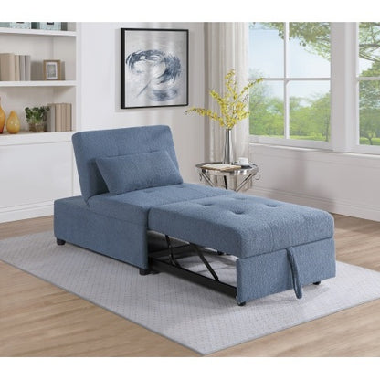 US Local Contemporary Blue Gray Sleeper Sofa Chair Pillow Plush Tufted Seat 1pc Convertible Sofa Chair Sherpa Fabric Couch