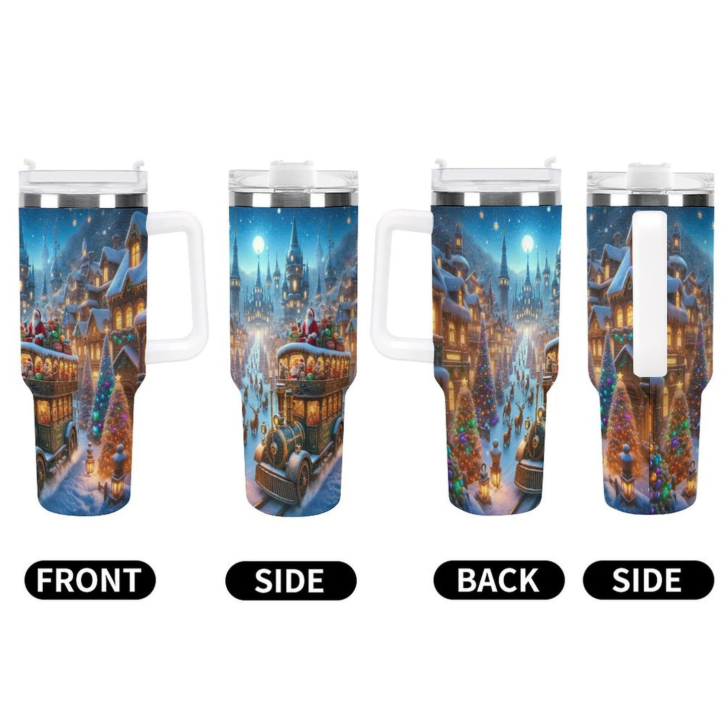 PHDT00078 POD US Local Tumbler 40 oz Large Capacity Car Cup Christmas, Fairytale Town