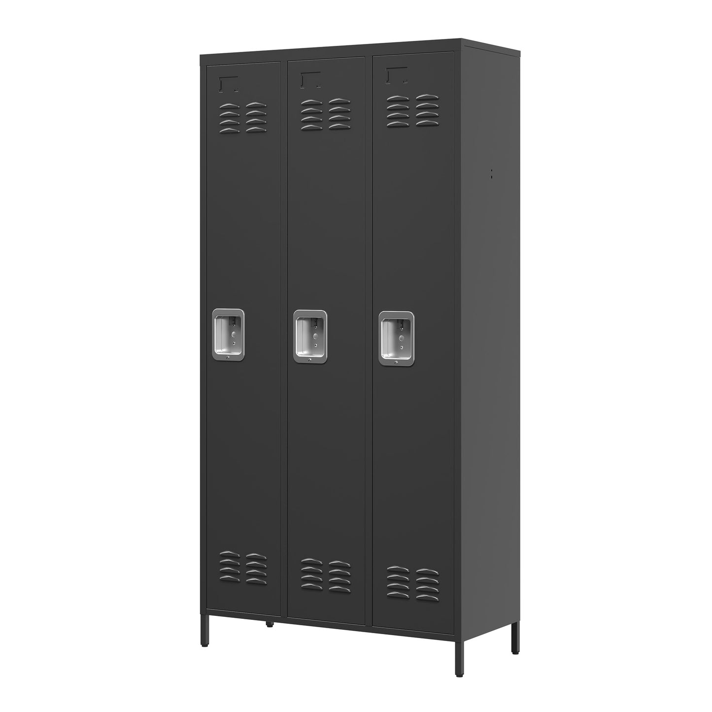 US Local 3 Door Metal Lockers With Lock For Employees,Storage Locker Cabinet  For Home Gym Office School Garage,Black