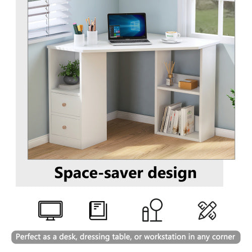 UK Local L-Computer Desk Corner Computer Desk With Large Storage Space Study Desk Laptop Table For Home Office