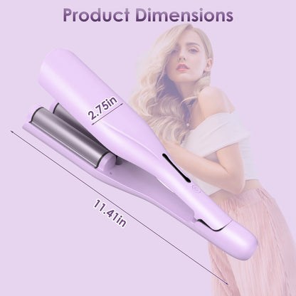 US Local 1Pc Hair Iron Curling Waver With Ceramic 1.41inch Barrel Ions Deep Hair Curler Dual Voltage Anti Scald Hair Curling Wand Hair Crimper With 5 Temperature Auto Off 30S Fast Heating