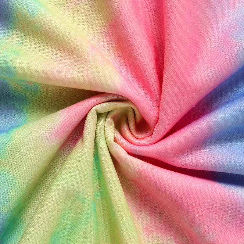 US Local Toddler Girls Long Sleeve Tie Dye Hooded Dress Adorable & Comfortable Daily Wear For Kids