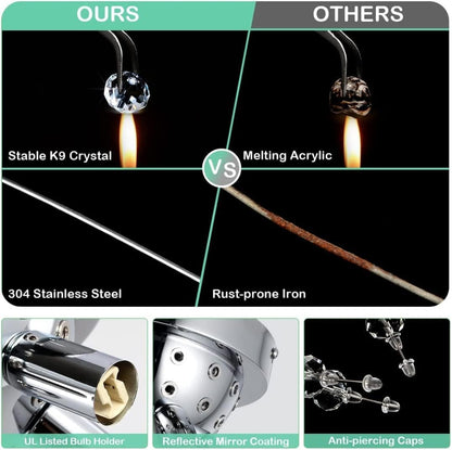 US Local Crystal Flush Mount Ceiling Light, Modern Sputnik Firework Close To Ceiling Lamp, LED Ceiling Light