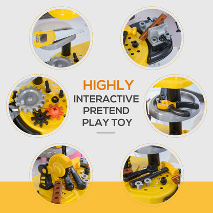 US Local Play Toy Workbench for Kids 64 Pieces Tools Plus Case Storage Shelf Construction Tool Accessories Playset Construction Pretend Play Toy Kit