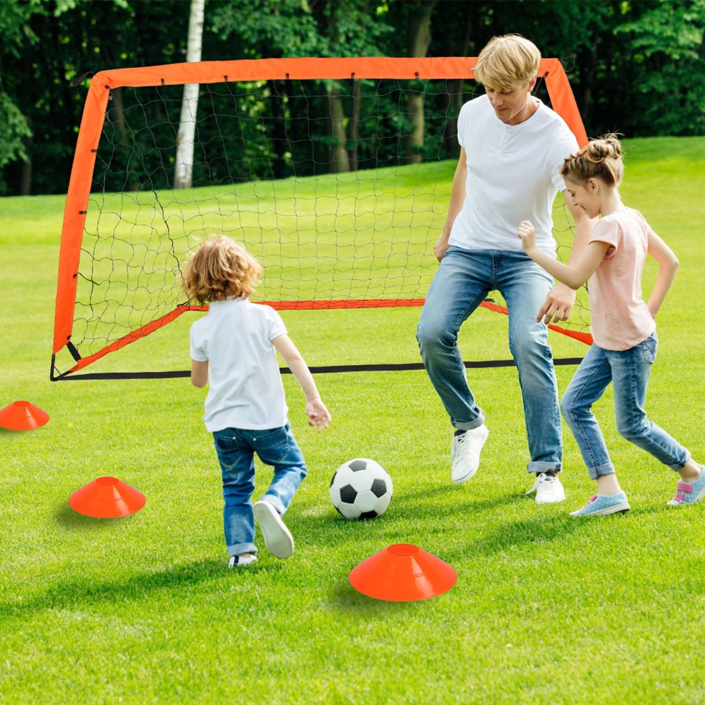US Local 1Set Kids Soccer Goals Set For Yard Portable Soccer Training Equipment With Cones Agility Ladder Target Carry Bag For Toddler Outdoor Sport Play
