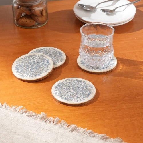 Resin Coaster Set-Dia, Set Of 4