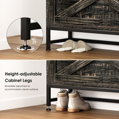 US Local Shoe Cabinet, Entry Home Shoe Cabinet, Entrance Balcony Storage Cabinet, Large Capacity Shoe Rack, Grey