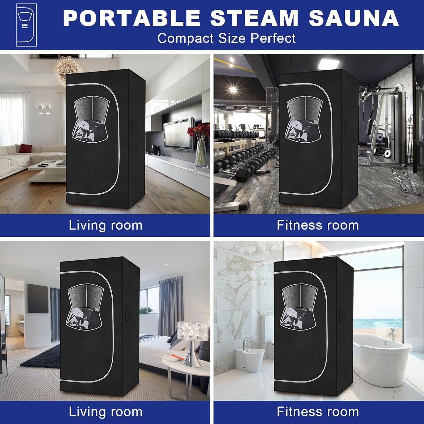 US Local Portable Steam Sauna Room Full Body Sauna Suit For Home Indoor Portable Steam Sauna Tent With Folding Chair And Remote Control