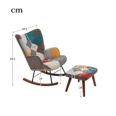 UK Local Rocking Chairs, Leisure Chairs, Front And Rear Rocking Chairs With Splicing, Living Room Chairs, Leisure Chairs With Footrest