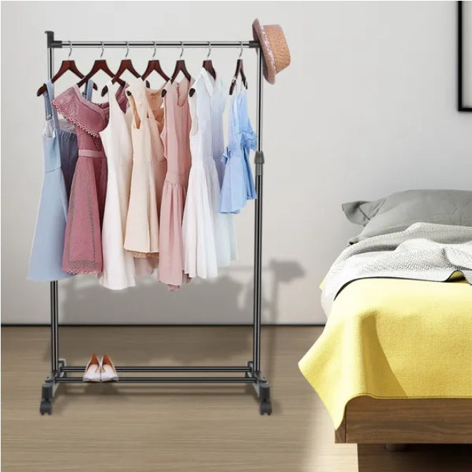 US Local Adjustable And Foldable Clothes Hanger With Wheels