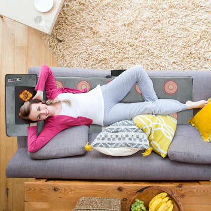 US Local 1 Set Upgrade Type Full Body Electric Massage Mat With Heat Vibration Massage Pad Cushion Back Massage Mattress Chair Pad With Neck Massage Pillow With 10 Vibration Motors Timer