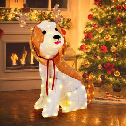 US Local Christmas Dog Decorations With LED Lights, Christmas Decorations