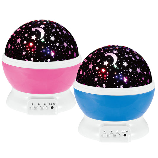 US Local Pink-Blue Options -- 1Pc LED Star Sky Projector Night Light Kids Rotating Starry Night Lamp USB Sleep Light Xmas Gift