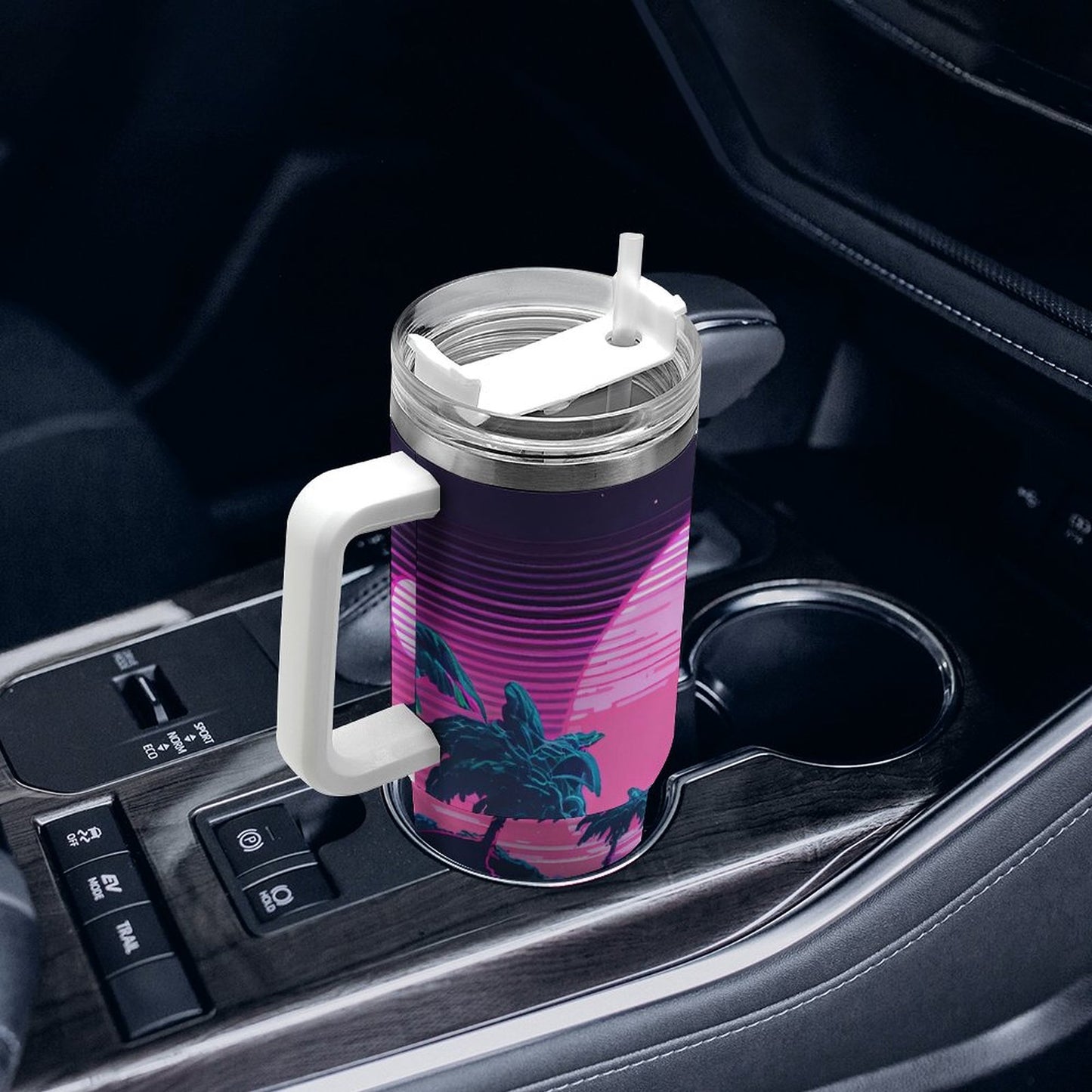 PHDT00217 POD US Local Tumbler 40oz Large Capacity Car Cup Pink, Sunset, Nature, Summer