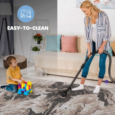 US Local LOOM  LUXE Collection 8X10 L.Brown Abstract Non-Shedding Living Room Bedroom Dining Home Office Stylish And Stain Resistant Area Rug