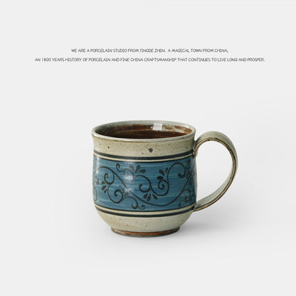 价格高 Coffee Cup Personalized Plant Hand-painted Mug American Ceramic