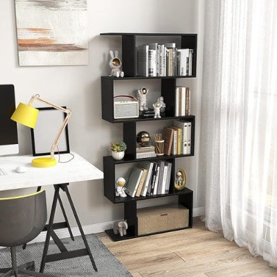 US Local Five Layer Simple Household White Bookshelf