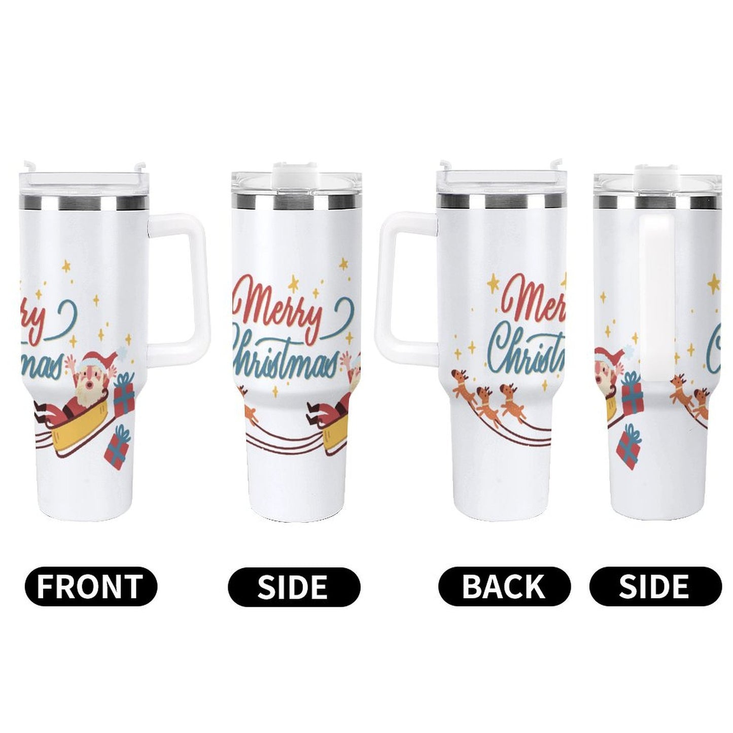 PHDT00449 POD US Local Tumbler 40 oz Large Capacity Car Cup Santa Claus Christmas Gift Star