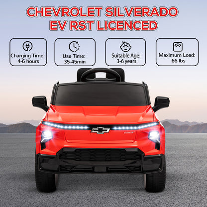 US Local 12V Chevrolet Silverado EV RST Licensed Kids Electric Car with Parent Remote Control