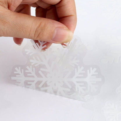 US Local 5 Sheets 135 Pcs Christmas White Snowflakes Window Clings 3 Designs Snowflake Static Stickers Winter Snow Flakes Clings For Christmas New Year Home Office Winter Holiday Party Decal