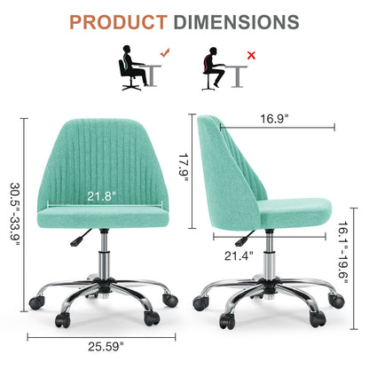 US Local Modern Fabric Armless Adjustable Swivel Office Desk Chairs With Wheels