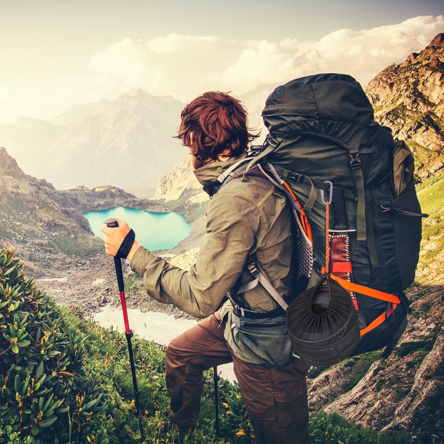 US Local 12Pcs Camping Cookware Set Aluminum Pot Pan Kettle Cup Fork Spoon Knife With Storage Bags For Hiking Picnic Outdoor